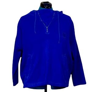 Nautica Blue Hoodie with Front Zipper and Kangaroo Pockets